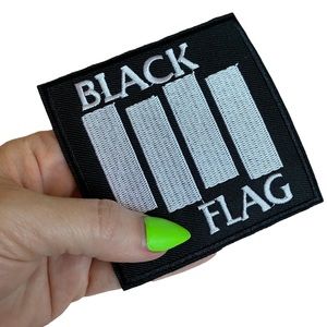 Black Flag Oversized Punk Rock Embroidered Iron On Patch Accessory Band Collect